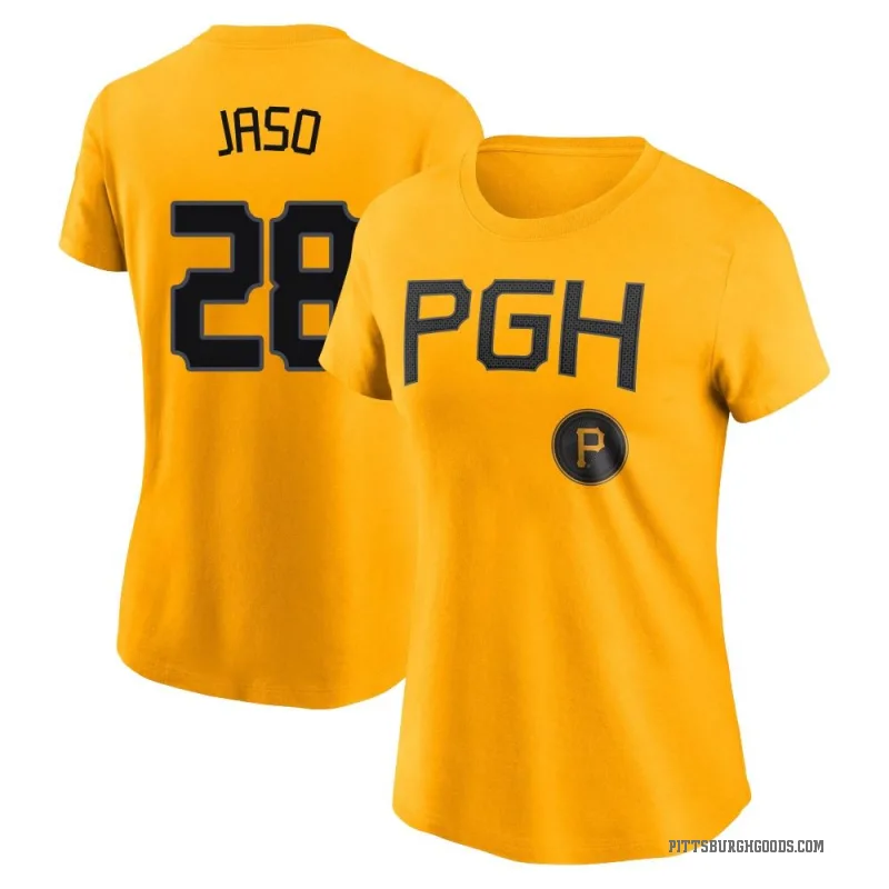 John Jaso Women's Gold Pittsburgh Pirates 2023 City Connect T-Shirt