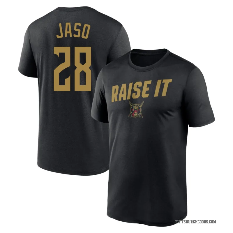 John Jaso Youth Black Pittsburgh Pirates 2026 City Connect Team Phrase Script T-Shirt