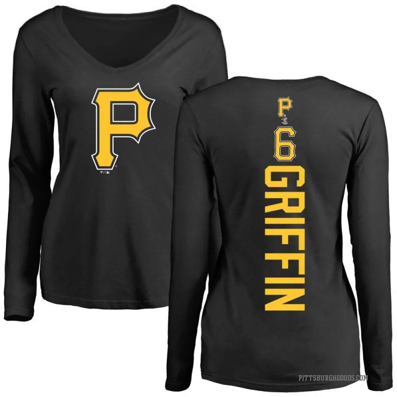 Konnor Griffin Women's Black Pittsburgh Pirates Backer Slim Fit Long Sleeve T-Shirt -