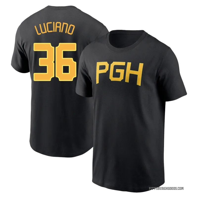 Marco Luciano Men's Black Pittsburgh Pirates 2023 City Connect Wordmark T-Shirt