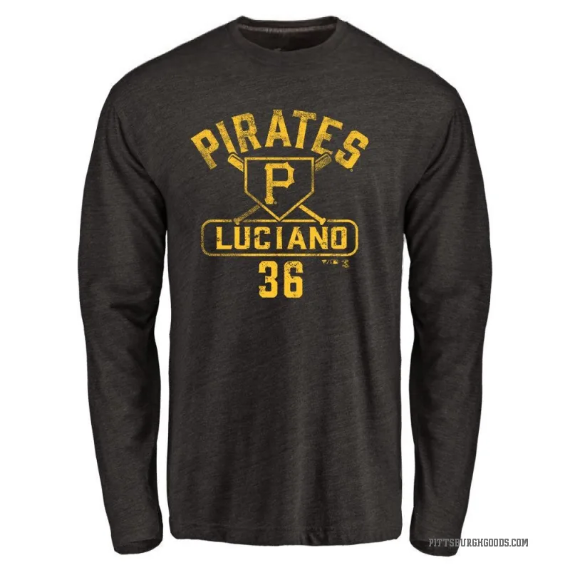 Marco Luciano Men's Black Pittsburgh Pirates Base Runner Long Sleeve T-Shirt -