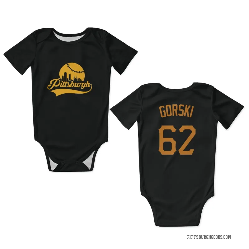 Matthew Gorski  Gold Pittsburgh Pirates   Black  Newborn & Infant Bodysuit