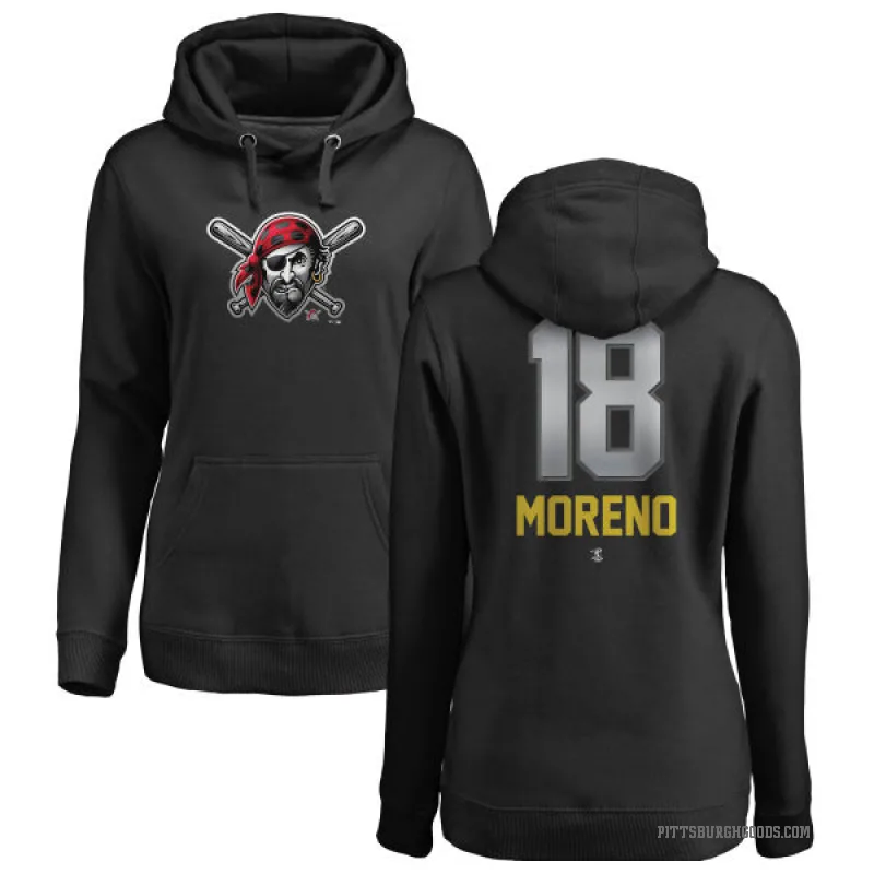 Omar Moreno Women's Black Pittsburgh Pirates Branded Midnight Mascot Pullover Hoodie -
