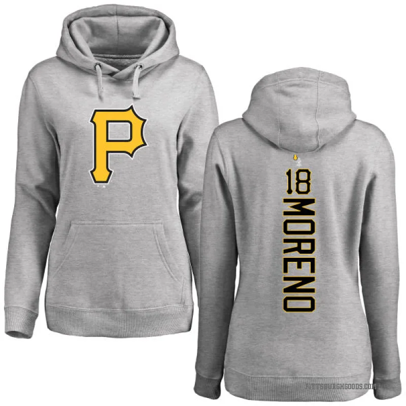 Omar Moreno Women's Pittsburgh Pirates Ash Backer Pullover Hoodie
