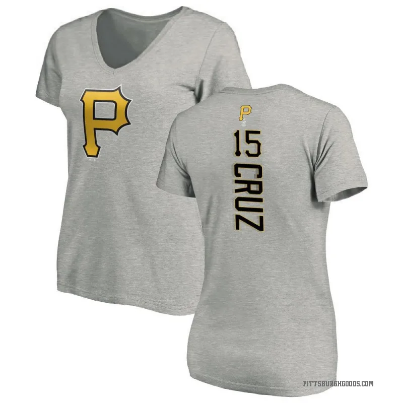 Oneil Cruz Women's Ash Pittsburgh Pirates Backer Slim Fit T-Shirt -
