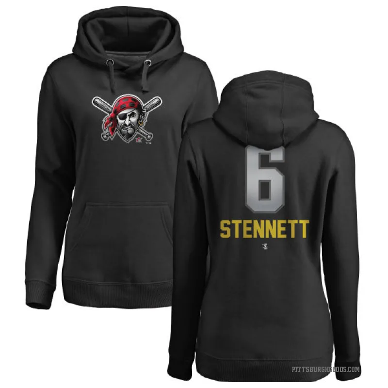 Rennie Stennett Women's Black Pittsburgh Pirates Branded Midnight Mascot Pullover Hoodie -