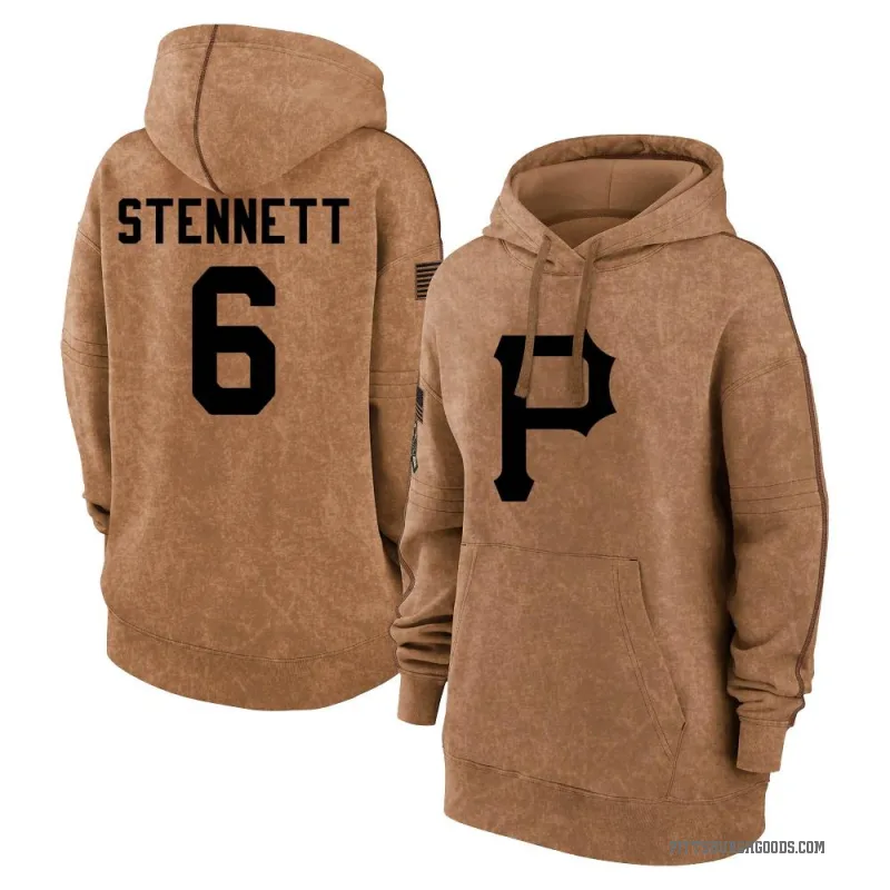 Rennie Stennett Women's Brown Pittsburgh Pirates 2023 Salute to Service Pullover Hoodie