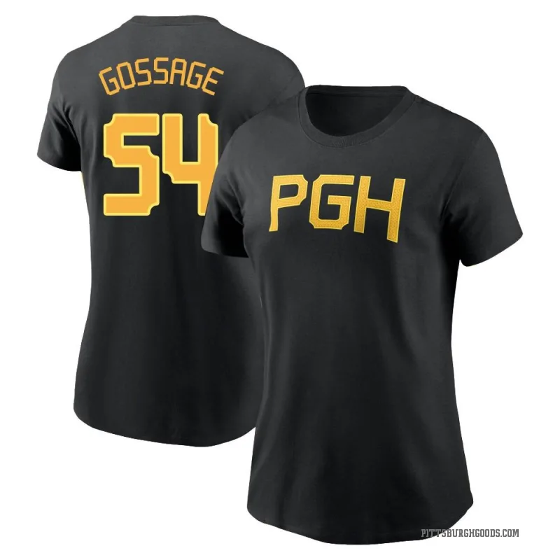 Rich Gossage Women's Black Pittsburgh Pirates 2023 City Connect Wordmark T-Shirt