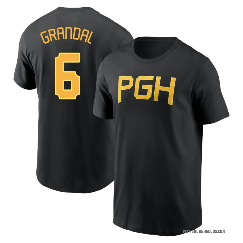 Yasmani Grandal Men's Black Pittsburgh Pirates 2023 City Connect Wordmark T-Shirt