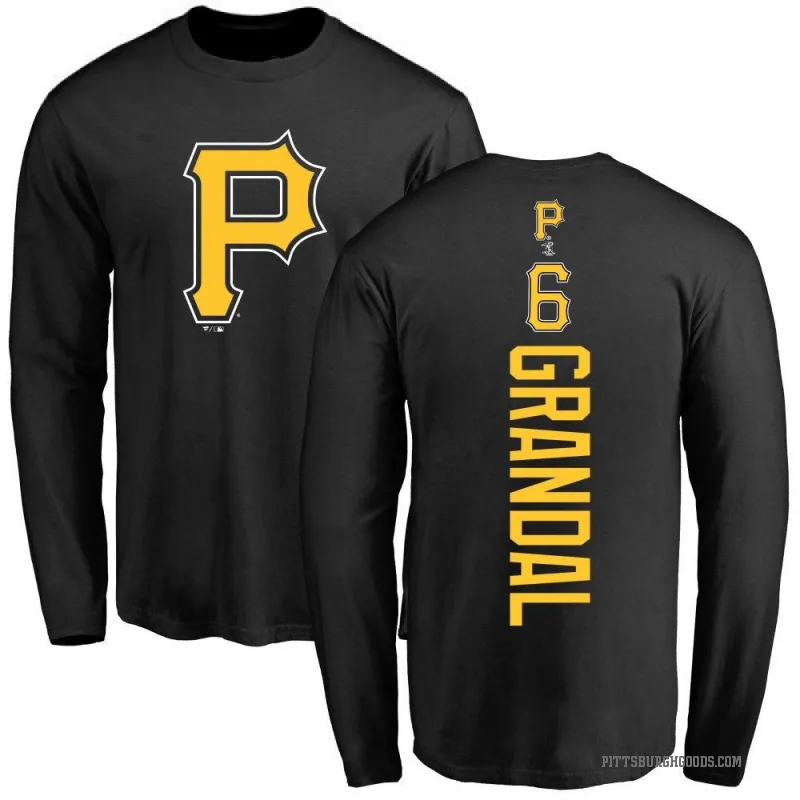 Yasmani Grandal Men's Black Pittsburgh Pirates Backer Long Sleeve T-Shirt -