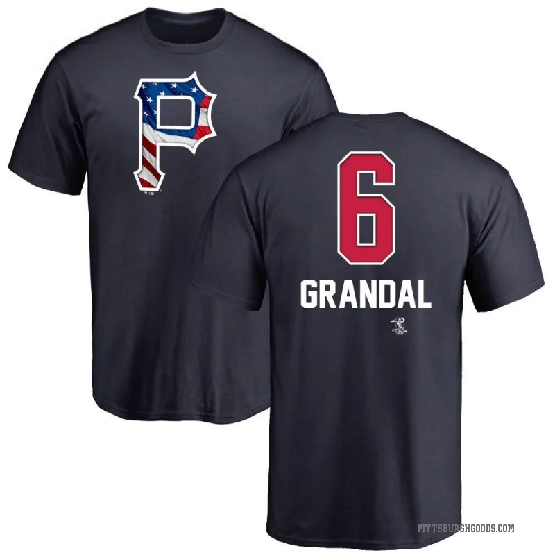 Yasmani Grandal Men's Navy Pittsburgh Pirates Name and Number Banner Wave T-Shirt -
