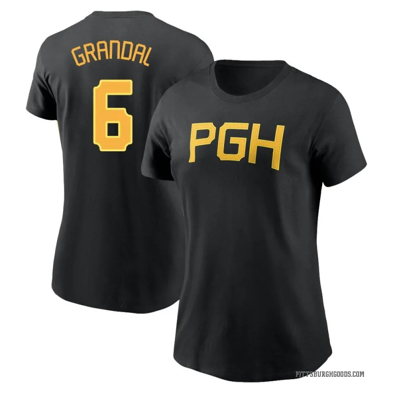 Yasmani Grandal Women's Black Pittsburgh Pirates 2023 City Connect Wordmark T-Shirt