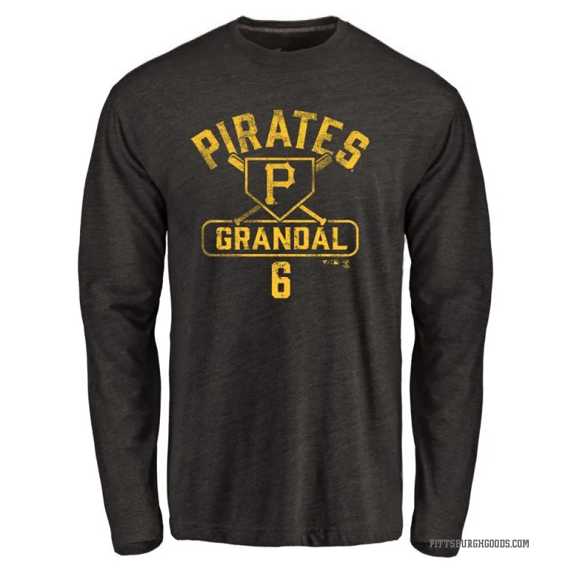 Yasmani Grandal Youth Black Pittsburgh Pirates Base Runner Long Sleeve T-Shirt -